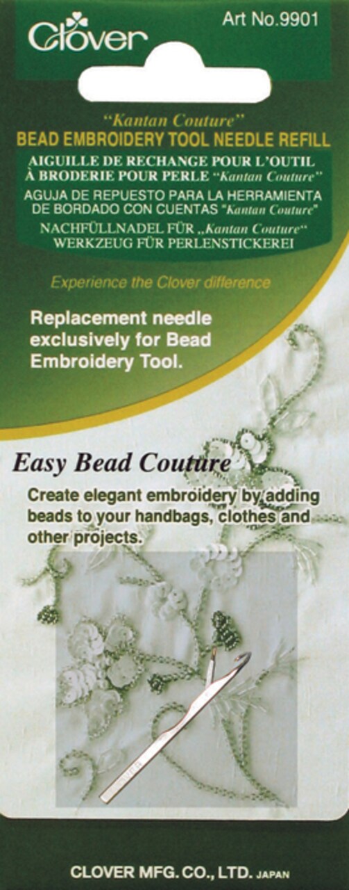 Clover Kantan Couture Bead Embroidery Tool Needle Refill-Single Ply